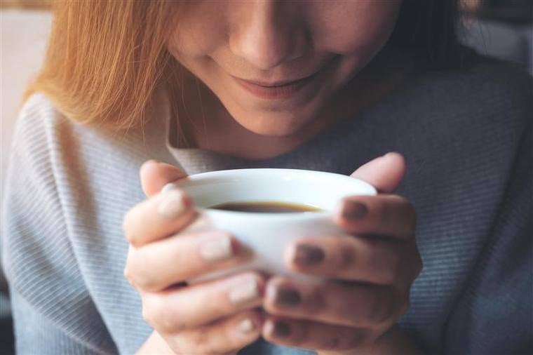 Girl drinking coffee