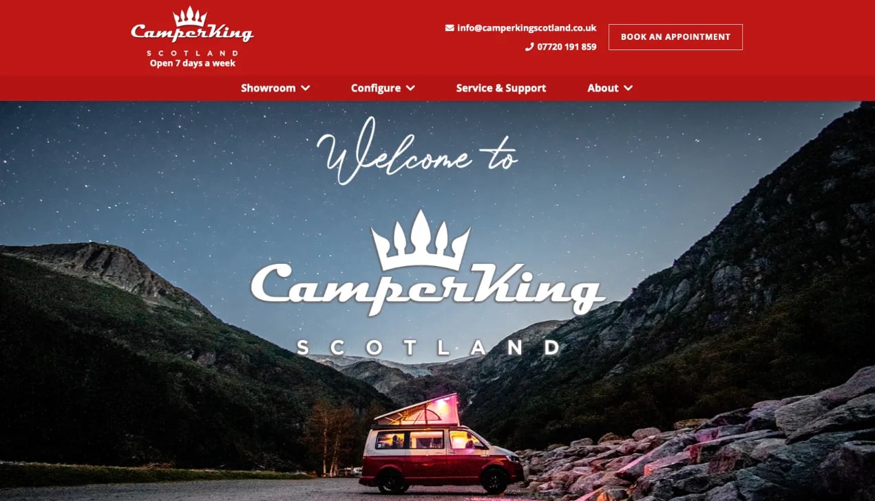 CamperKing Scotland's new website