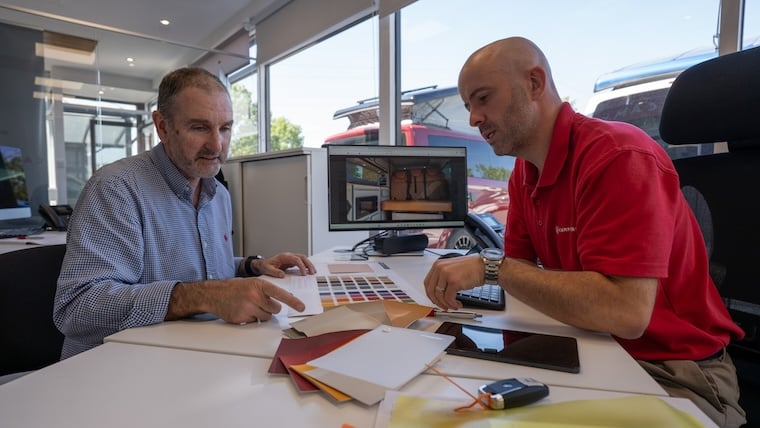 Surrey showroom Simon and Aidan