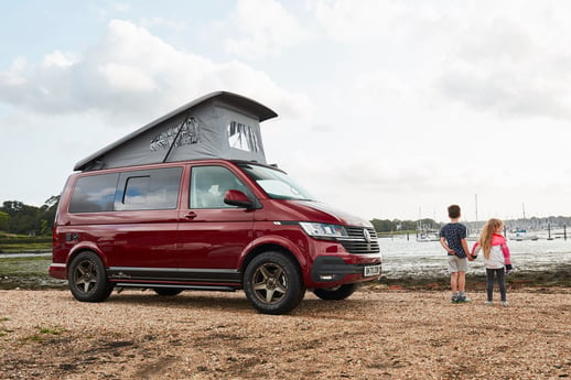 Van next to estuary