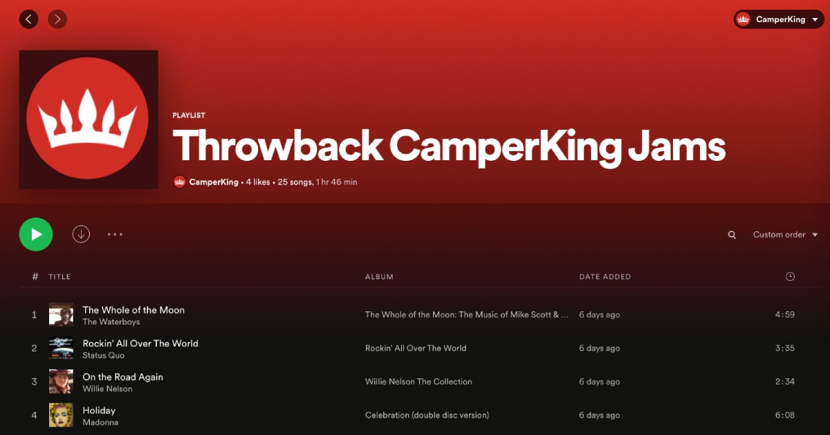 Throwback CamperKing Jams Playlist