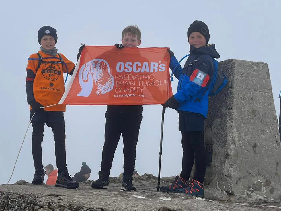 Brain tumour charity raises over £15,000 after children climb UK's tallest mountain