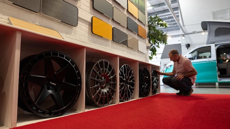 The showroom customisation lounge is a creative and enjoyable part of the buying experience
