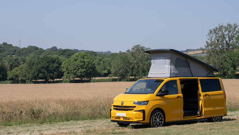 A VW T7 Transporter base vehicle converted into a Freedom campervan