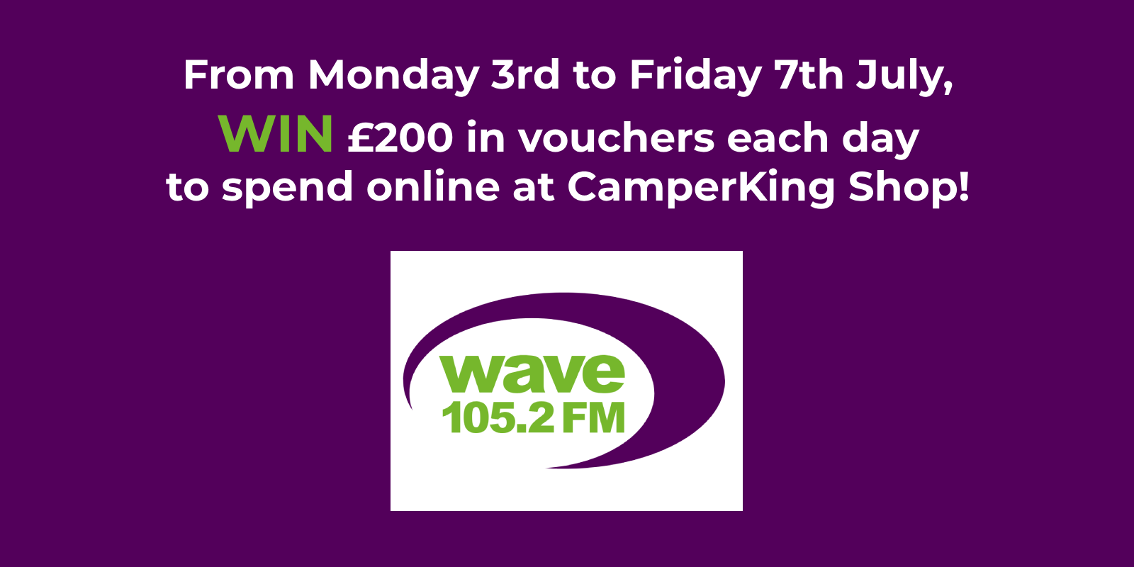Win £200 of CamperKing Shop Vouchers Each Day Next Week